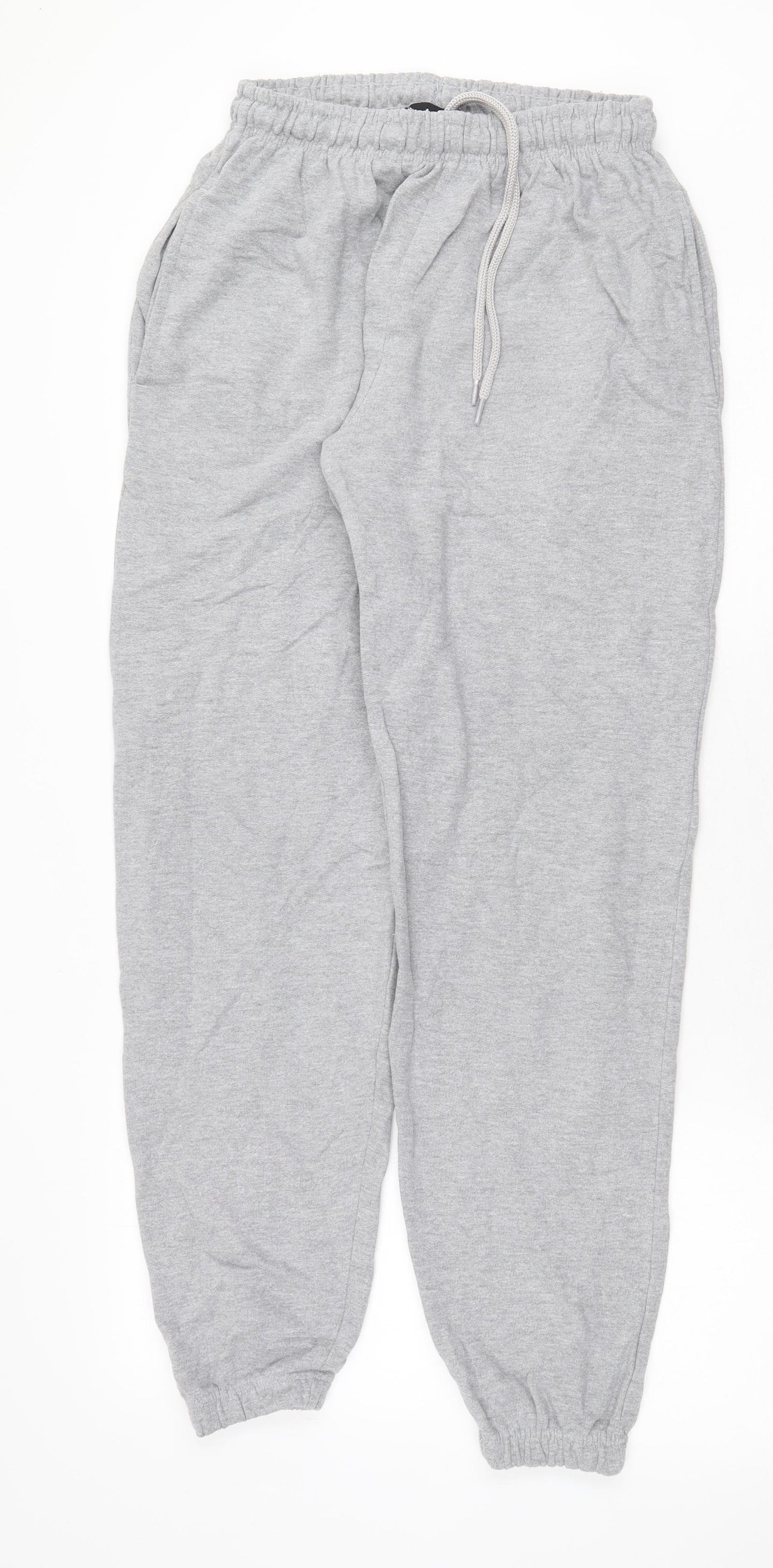 Boohoo Mens Grey Polyester Jogger Trousers Size S Regular Drawstring