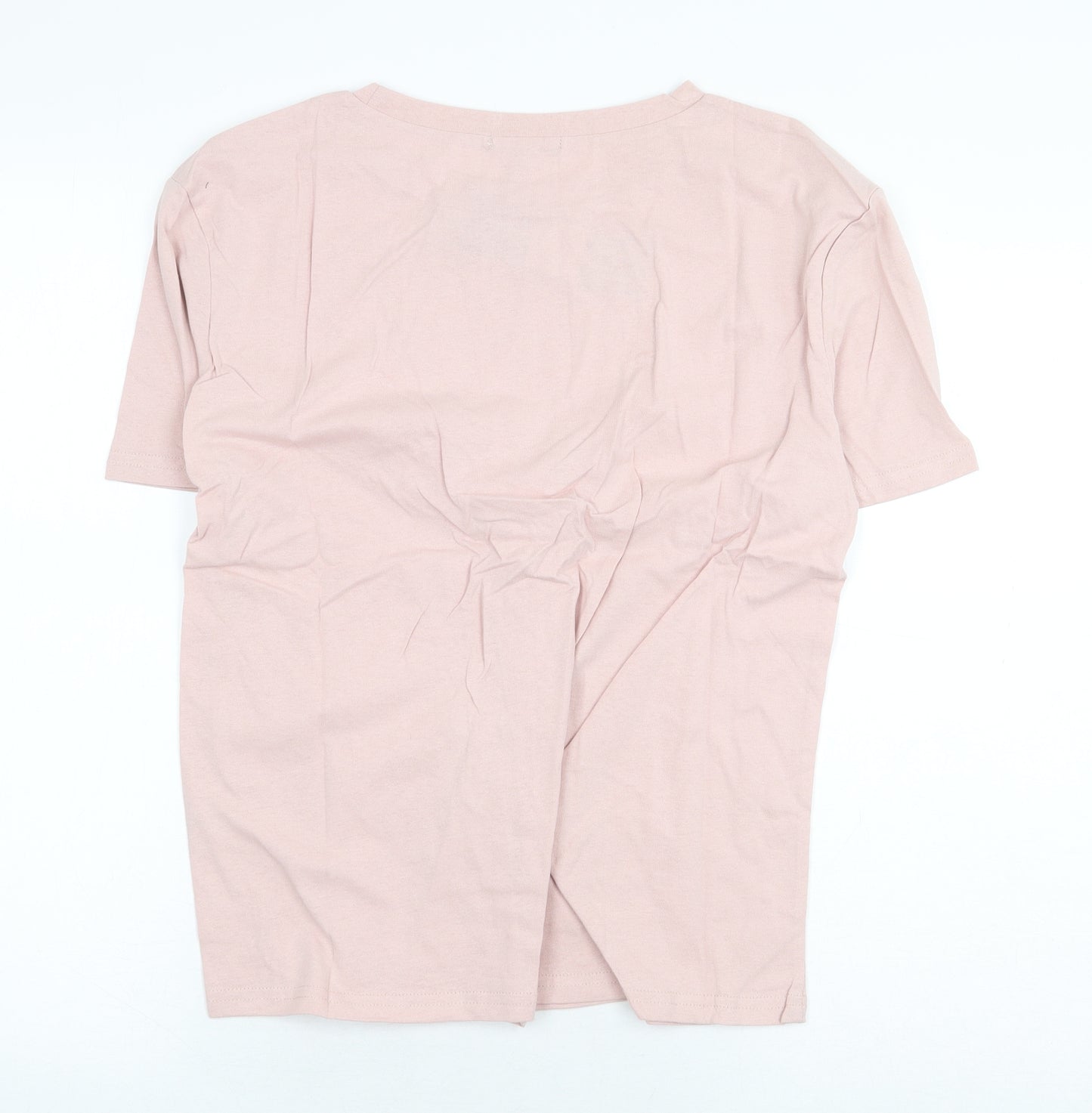 Eight Paris Womens Pink 100% Cotton Basic T-Shirt Size L Round Neck