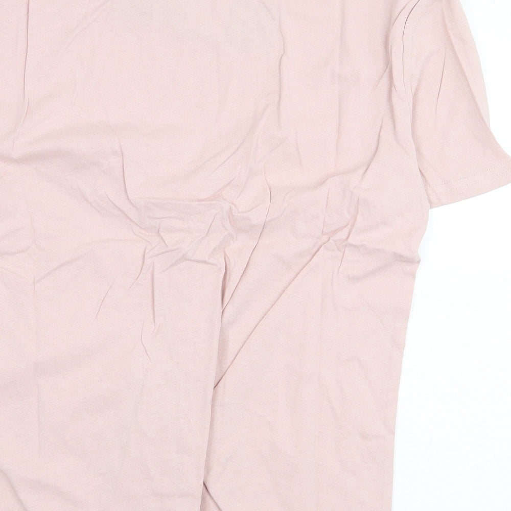 Eight Paris Womens Pink 100% Cotton Basic T-Shirt Size L Round Neck