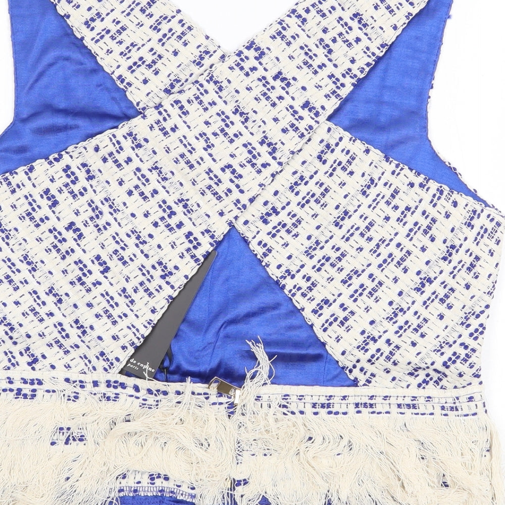 Drole De Copine Womens Multicoloured Polyester Basic Tank Size S V-Neck