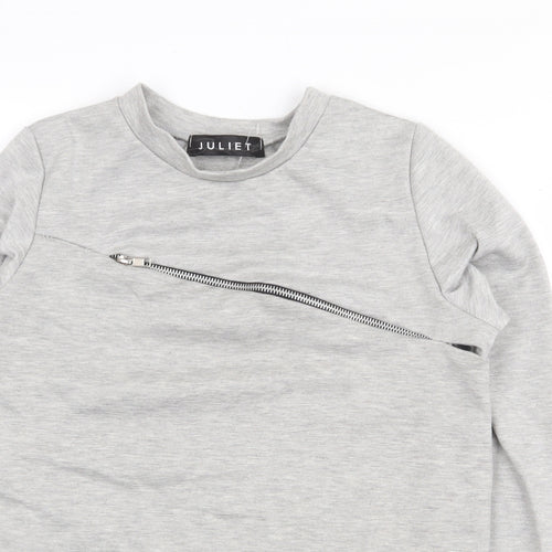 Juliet Womens Grey Polyester Pullover Sweatshirt Size S Pullover