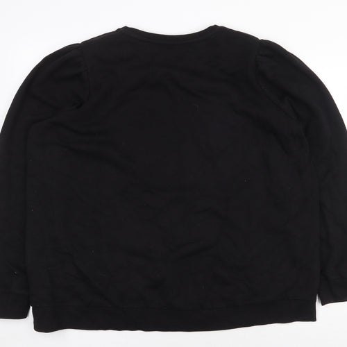 Papaya Womens Black Polyester Pullover Sweatshirt Size 20 Pullover