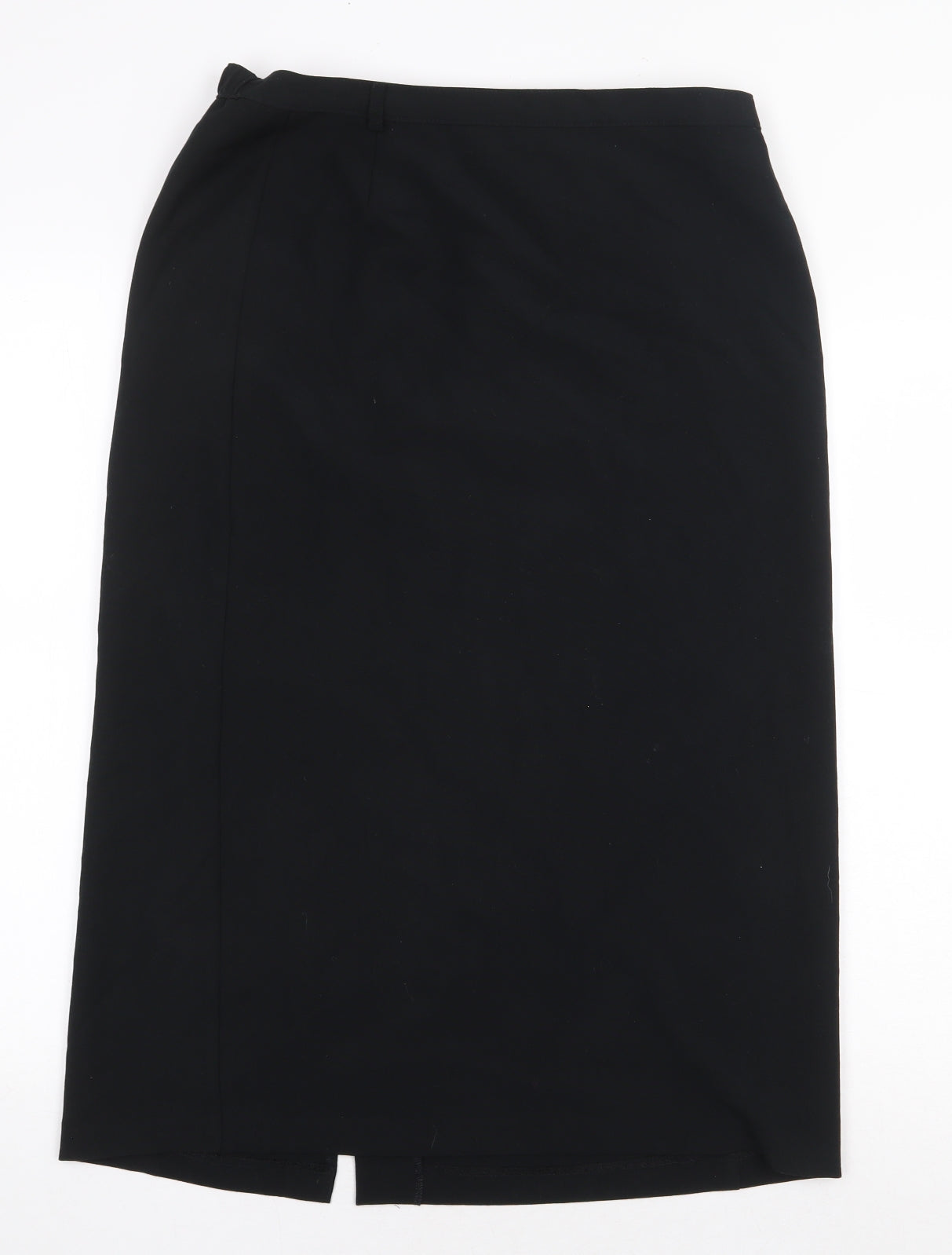 Marks and Spencer Womens Black Polyester Straight & Pencil Skirt Size 12 Zip