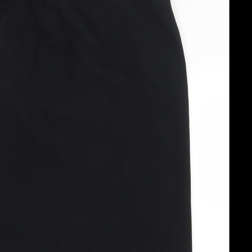 Marks and Spencer Womens Black Polyester Straight & Pencil Skirt Size 12 Zip
