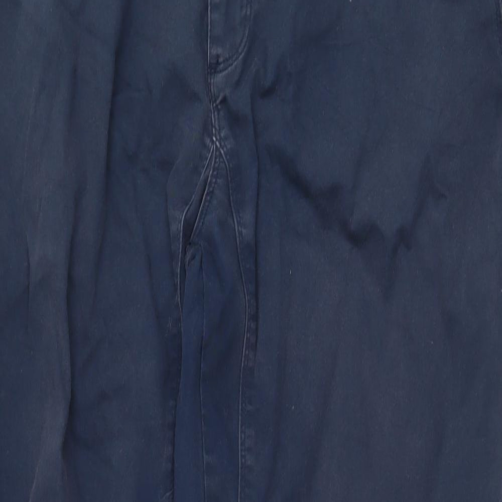 Bruun&Stengade Mens Blue Cotton Trousers Size 36 in Regular Zip
