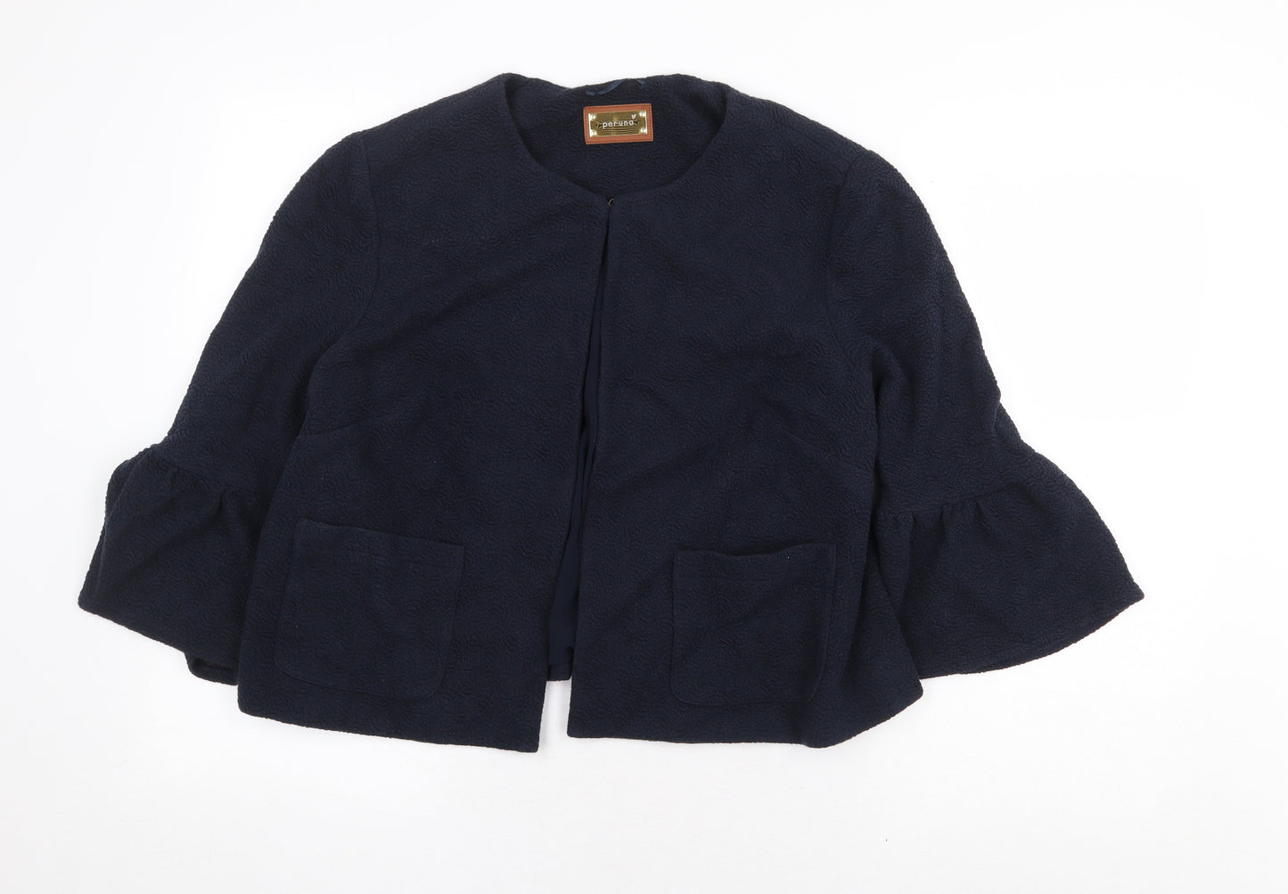 Marks and Spencer Womens Blue Jacket Size 16 Hook & Eye