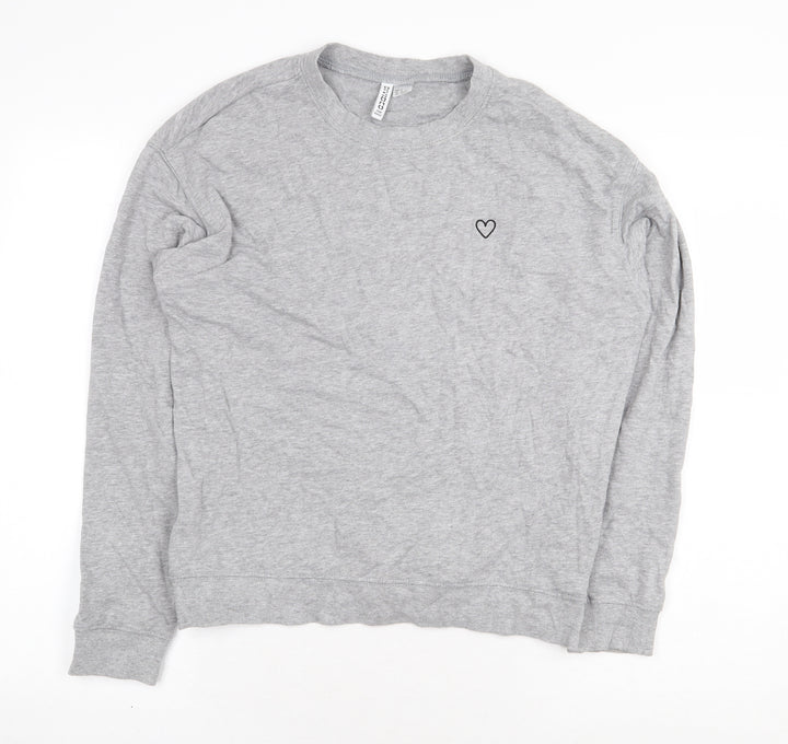 H&M Womens Grey Cotton Pullover Sweatshirt Size M Pullover - Heart