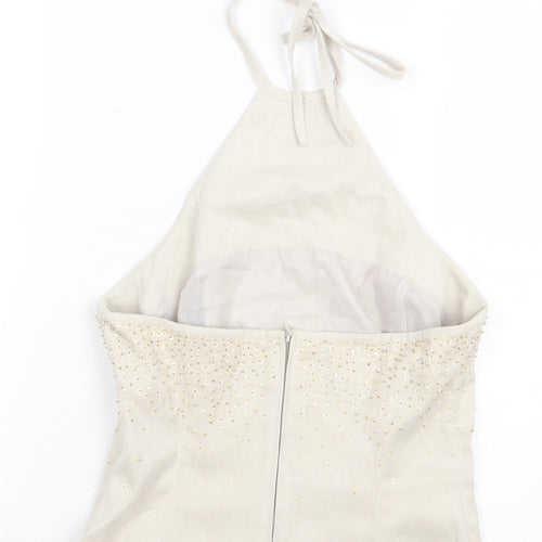 NEXT Womens Grey Polyester Basic Tank Size 10 Halter