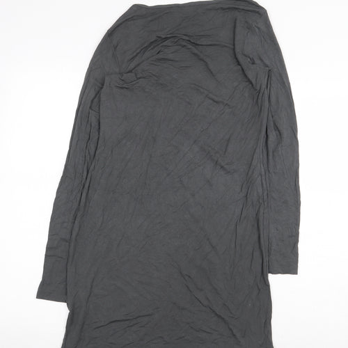 TG Womens Grey Viscose Tunic Blouse Size 10 Boat Neck