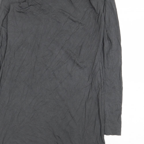 TG Womens Grey Viscose Tunic Blouse Size 10 Boat Neck