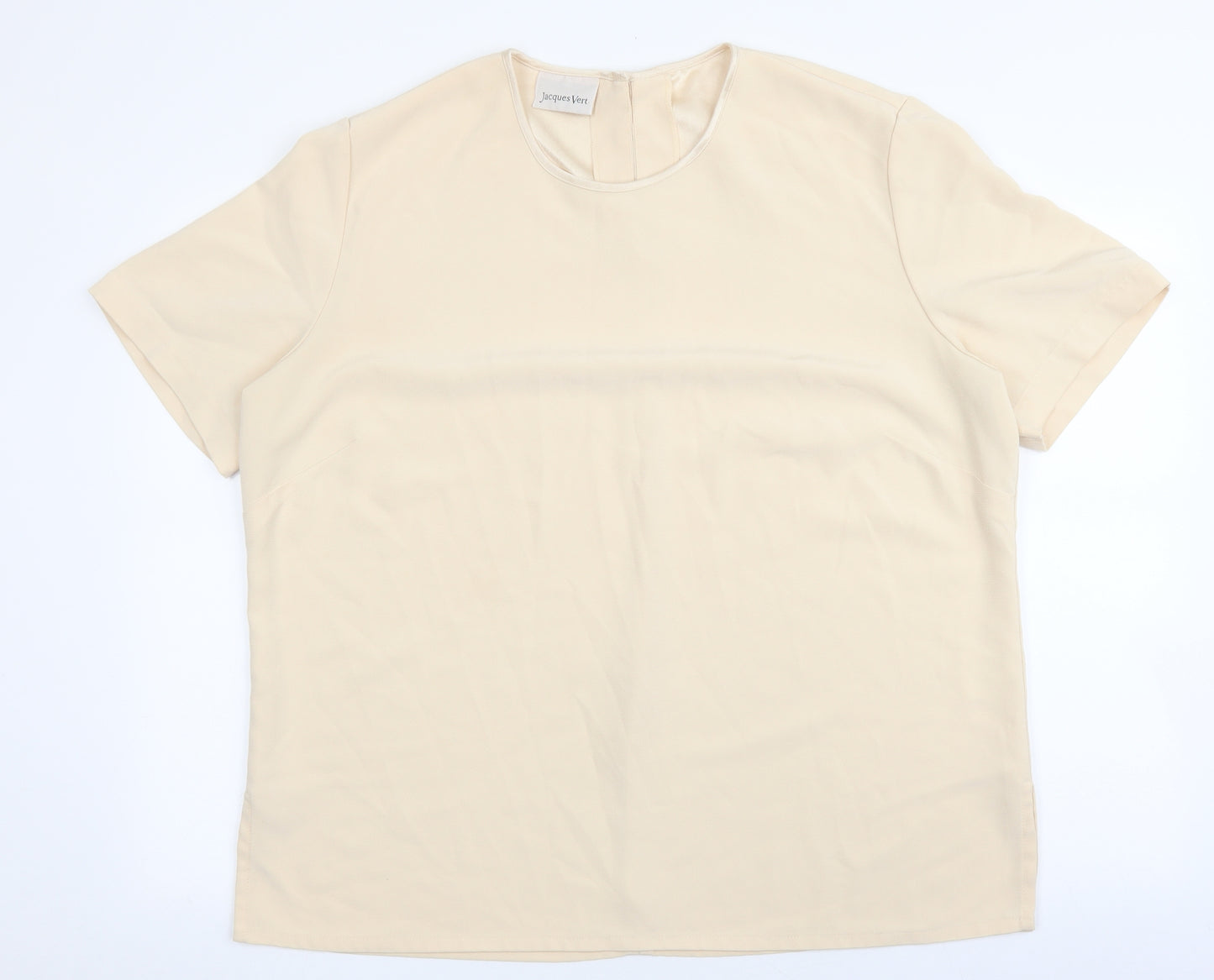 Jaques Vert Womens Ivory Polyester Basic T-Shirt Size 20 Round Neck