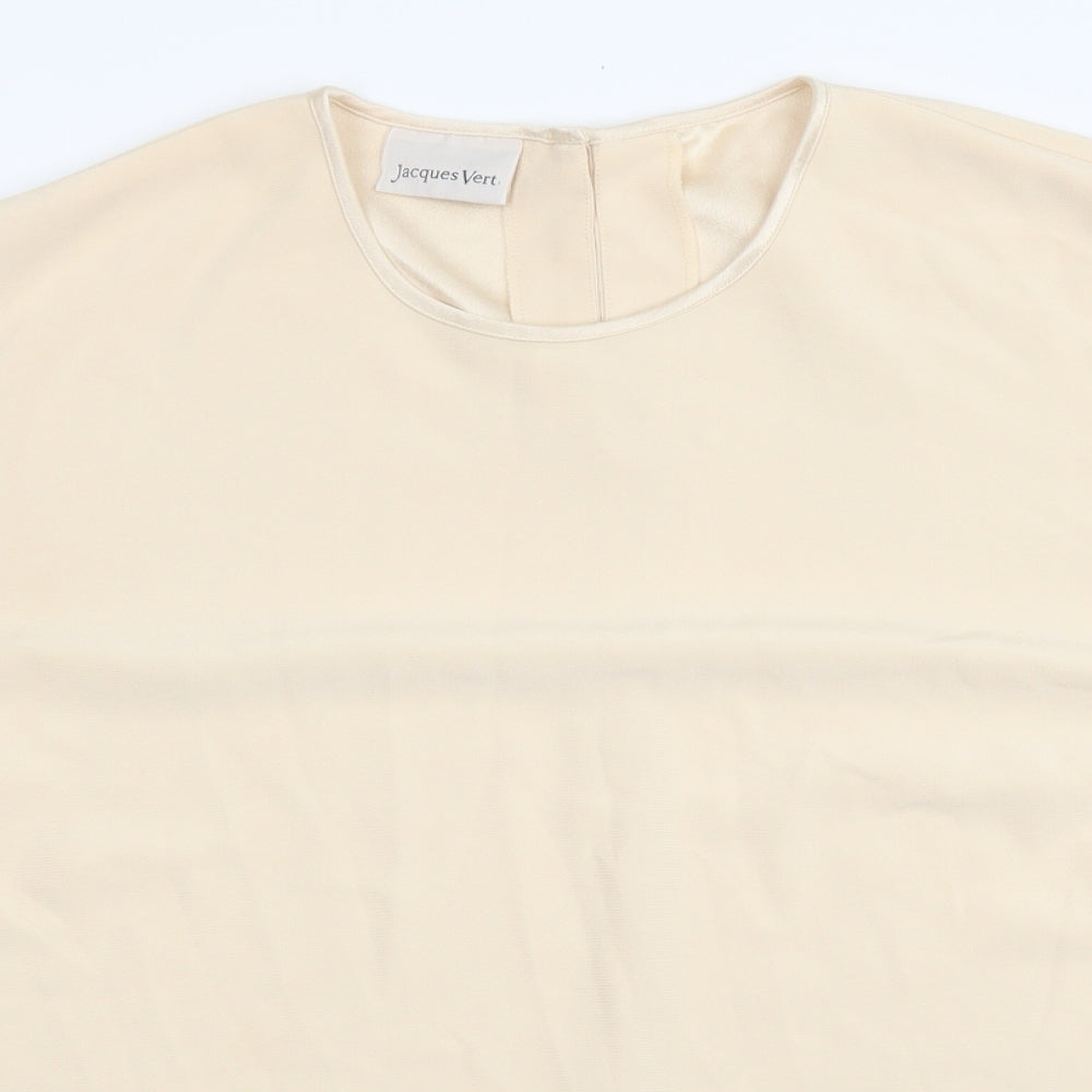 Jaques Vert Womens Ivory Polyester Basic T-Shirt Size 20 Round Neck