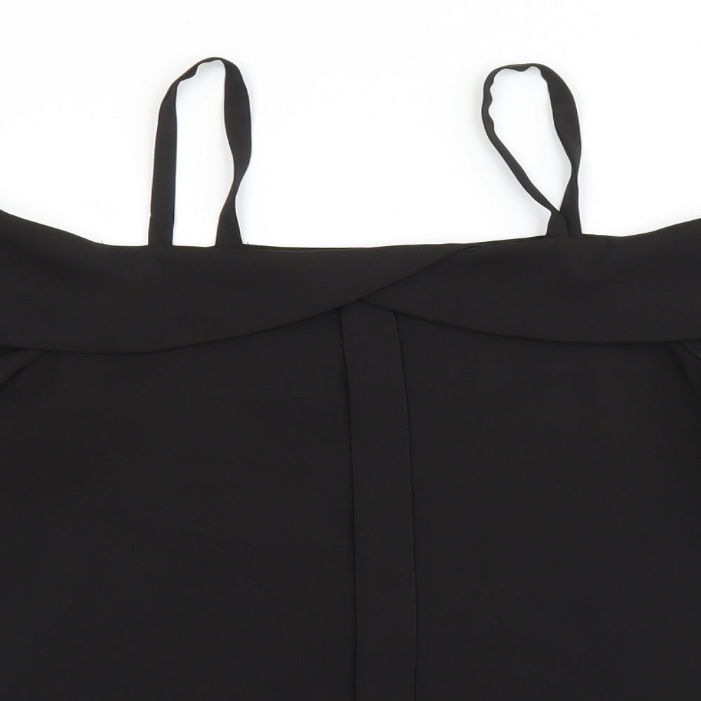 River Island Womens Black Polyester Basic Blouse Size 8 Off the Shoulder