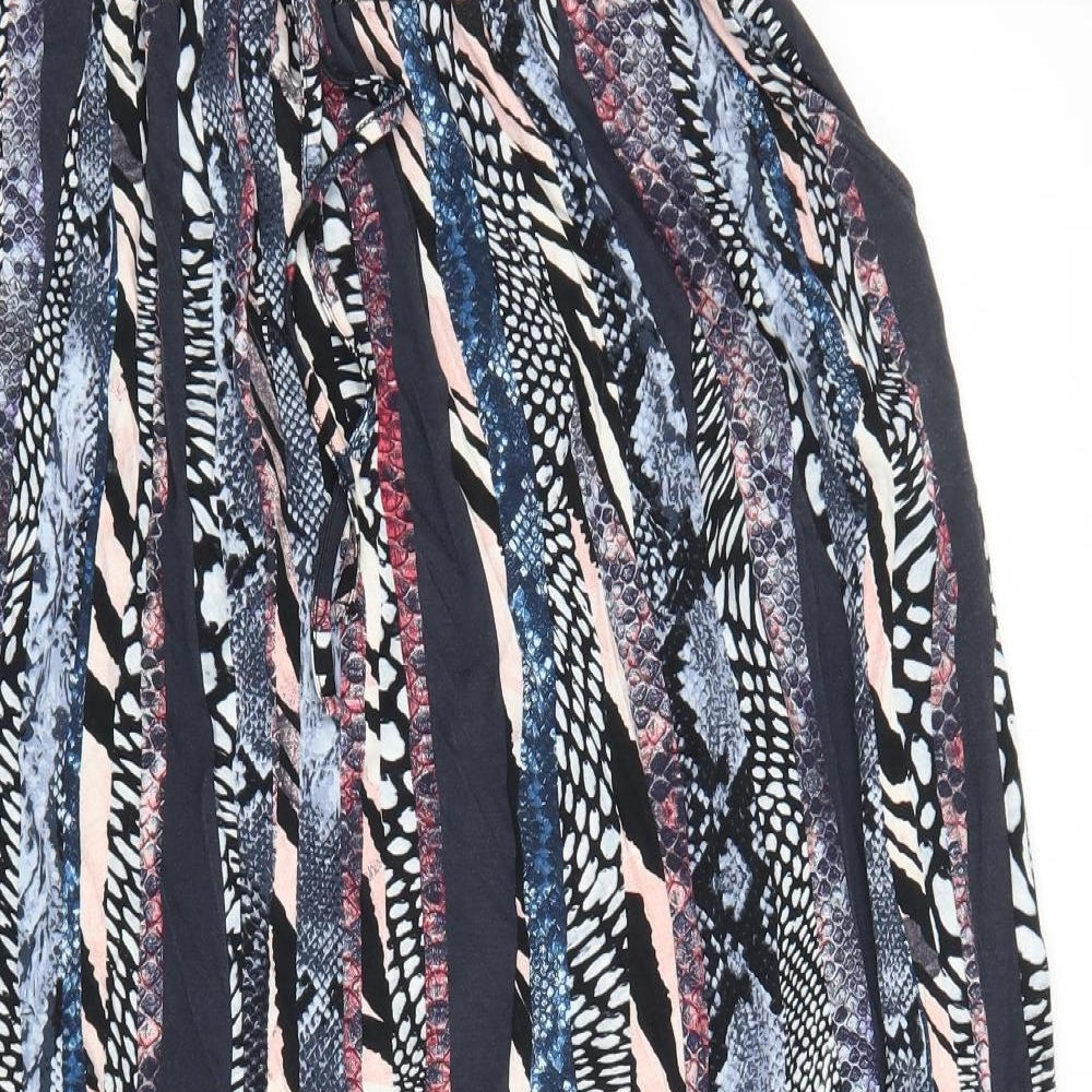 TU Womens Multicoloured Geometric Viscose Flare Skirt Size 12