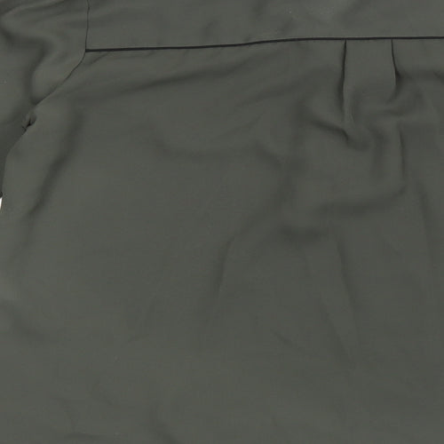 Warehouse Womens Green Polyester Basic Blouse Size 12 V-Neck - Faux Pocket