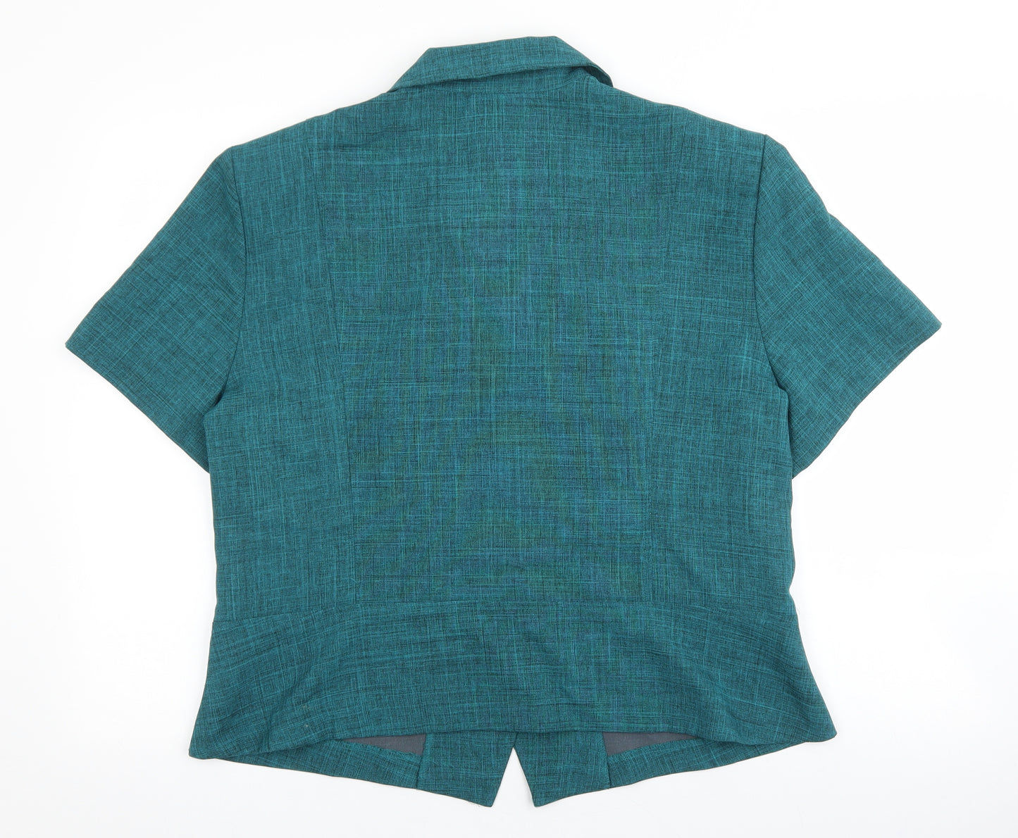 Sag Harbor Womens Green Polyester Basic Button-Up Size 18 Collared