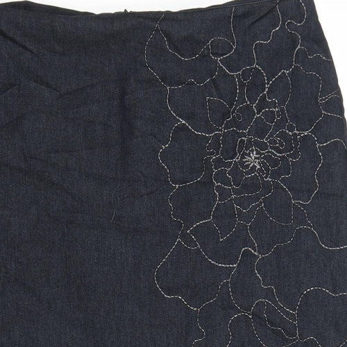 Florence & Fred Womens Blue Cotton Straight & Pencil Skirt Size 14 Zip