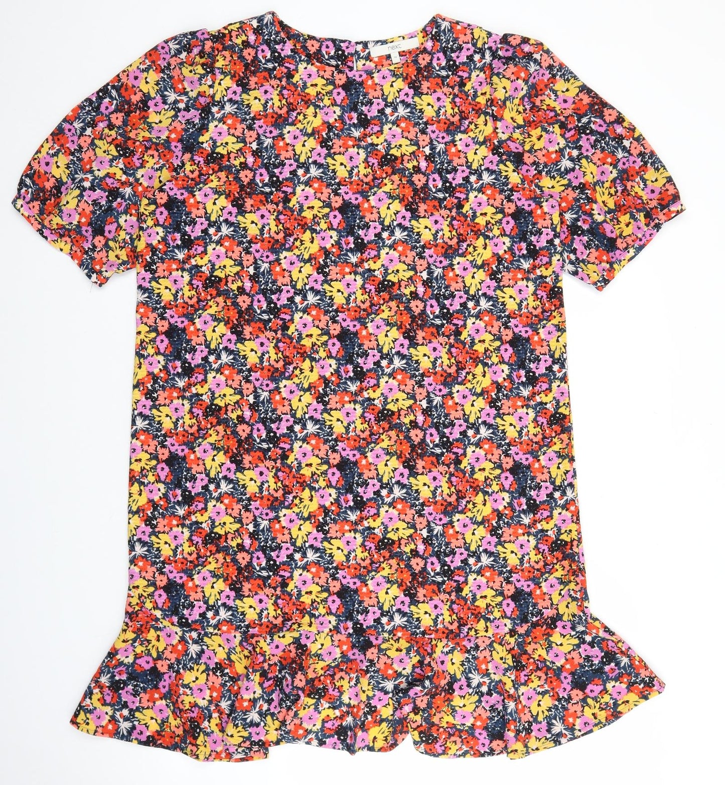 NEXT Womens Multicoloured Floral Polyester Basic Blouse Size 14 Round Neck