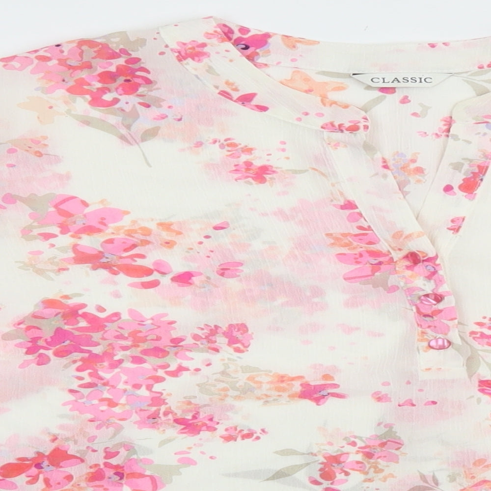 Marks and Spencer Womens Multicoloured Floral Polyester Basic Blouse Size 20 V-Neck
