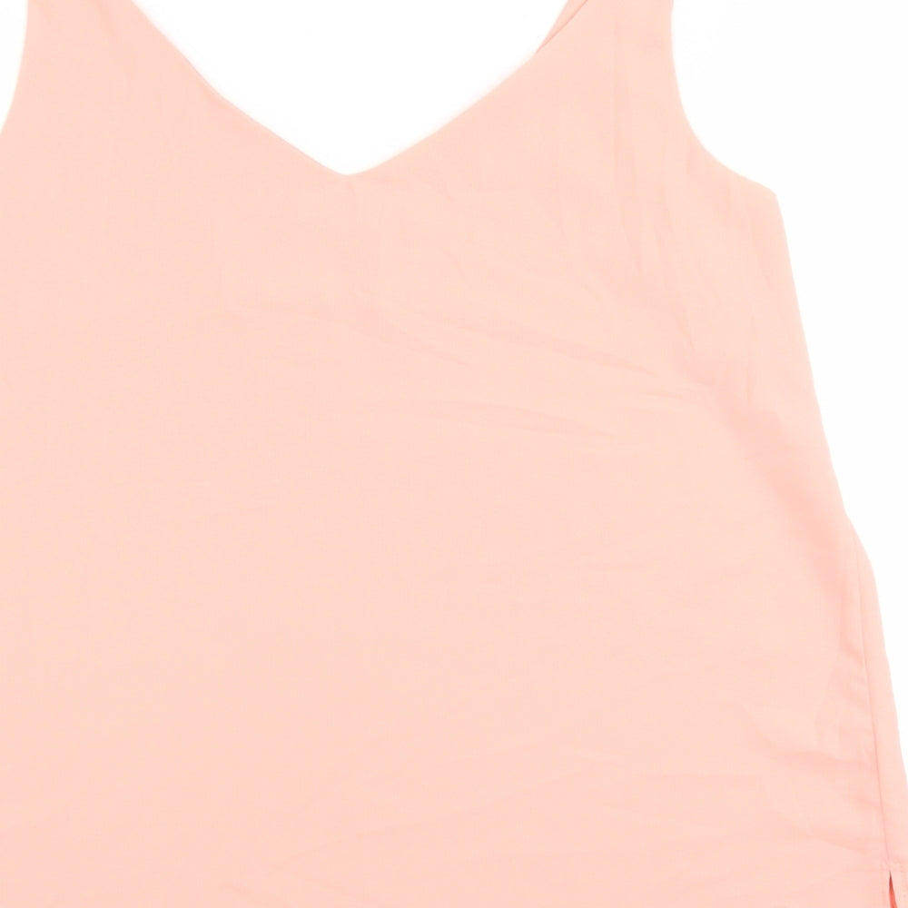 F&F Womens Pink Polyester Camisole Blouse Size 14 V-Neck