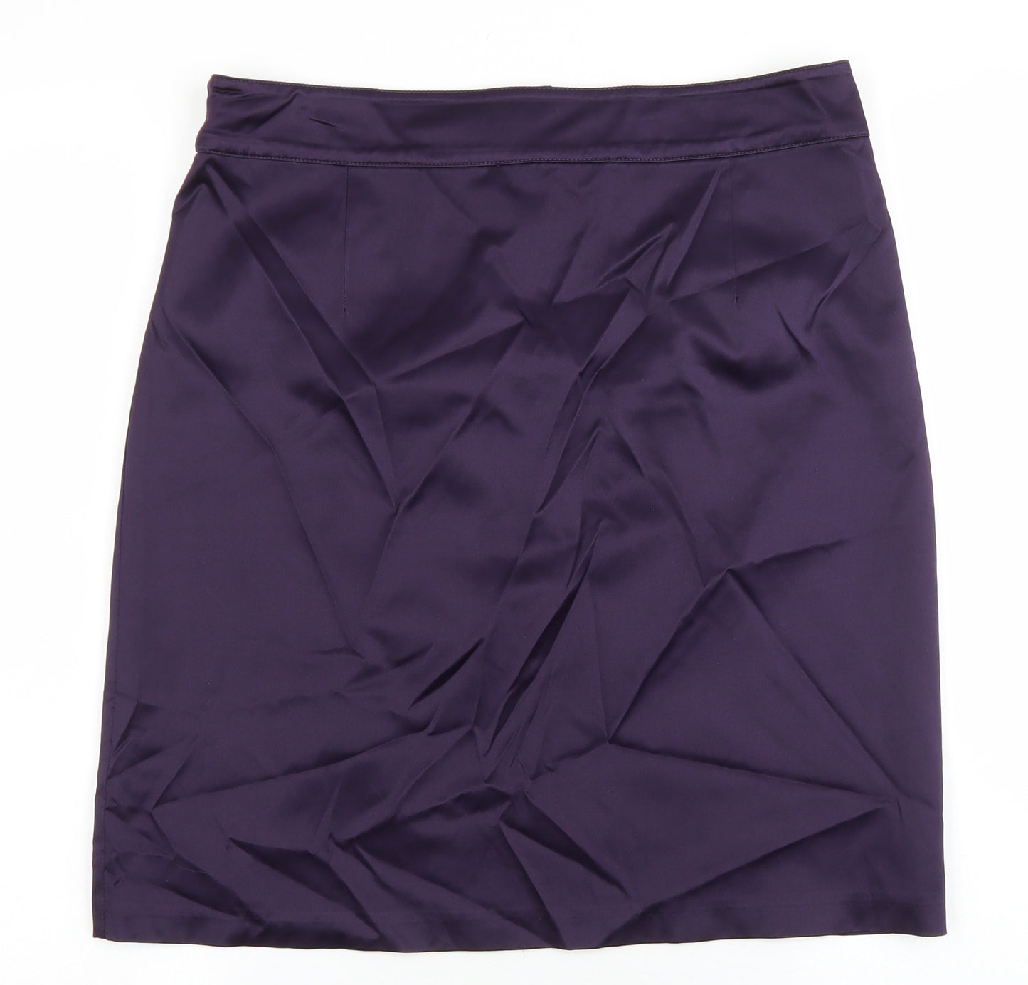 H&M Womens Purple Polyester A-Line Skirt Size 12 Zip