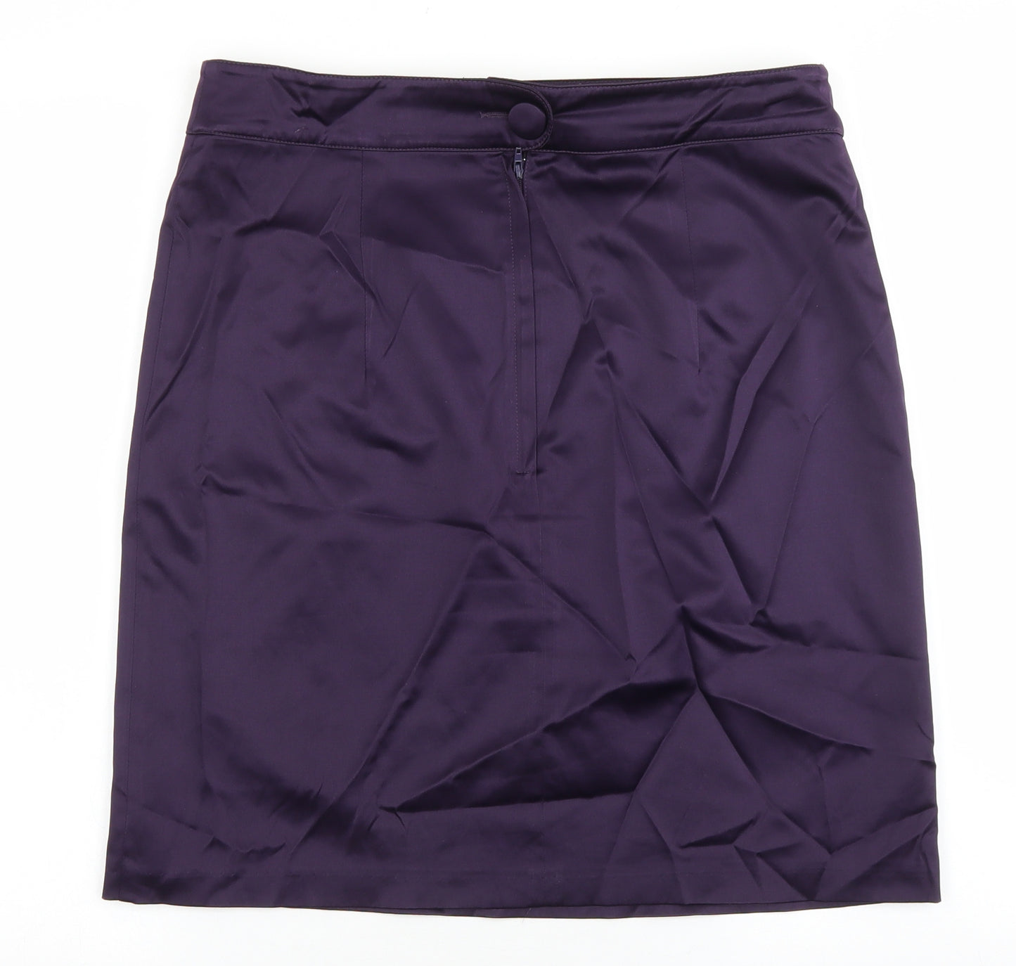 H&M Womens Purple Polyester A-Line Skirt Size 12 Zip