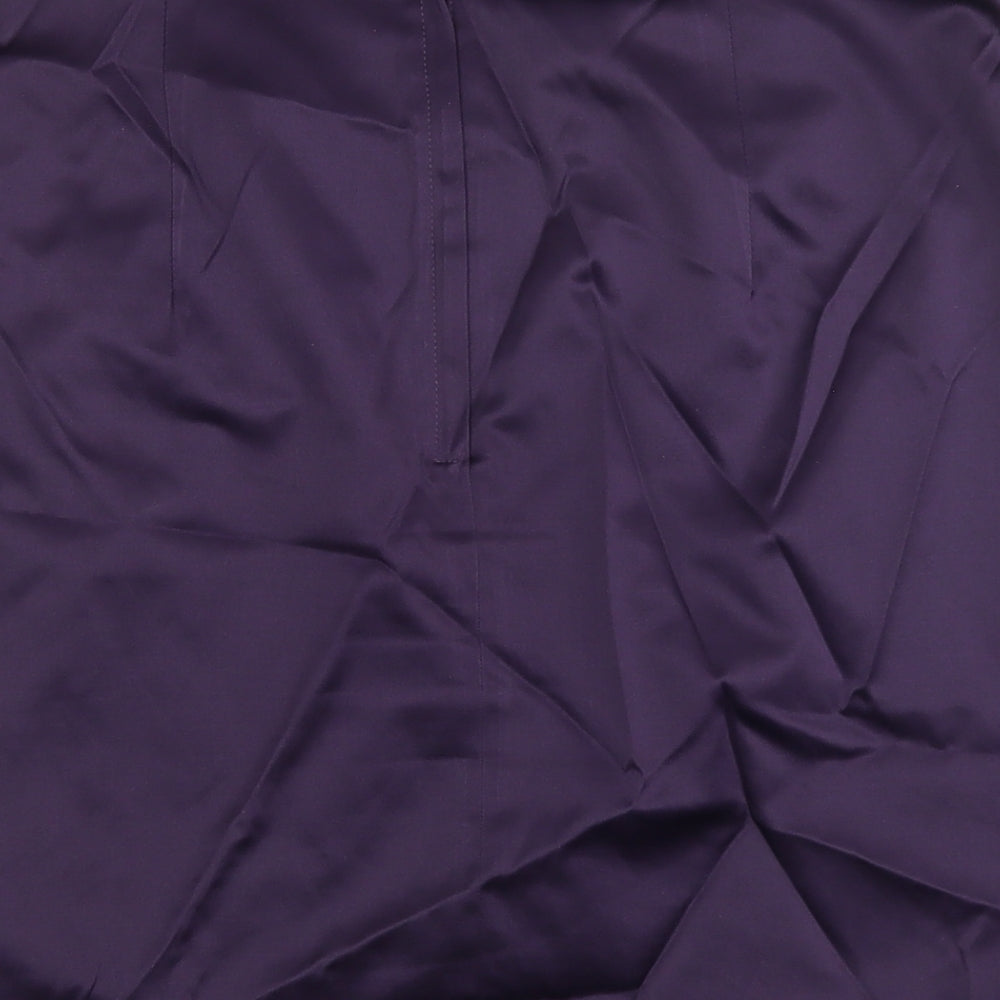 H&M Womens Purple Polyester A-Line Skirt Size 12 Zip
