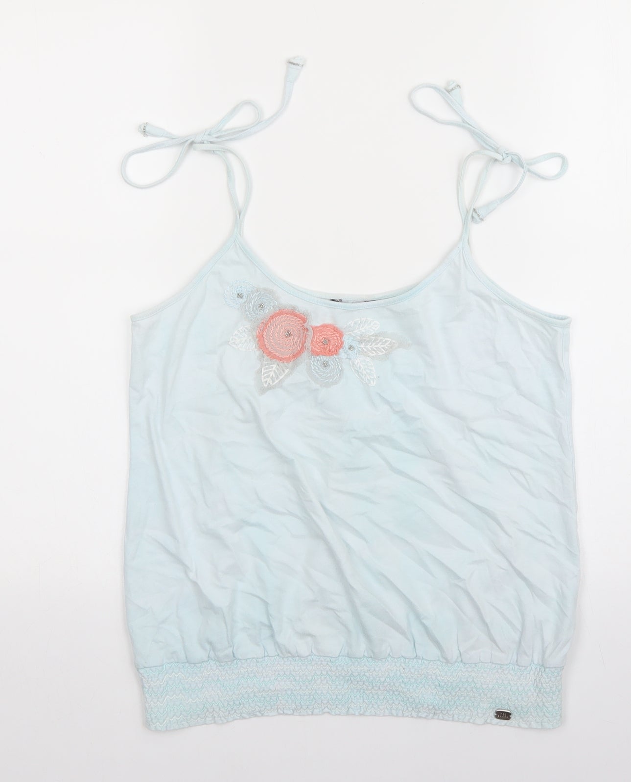 Ted Baker Womens Blue 100% Cotton Camisole Tank Size M Scoop Neck