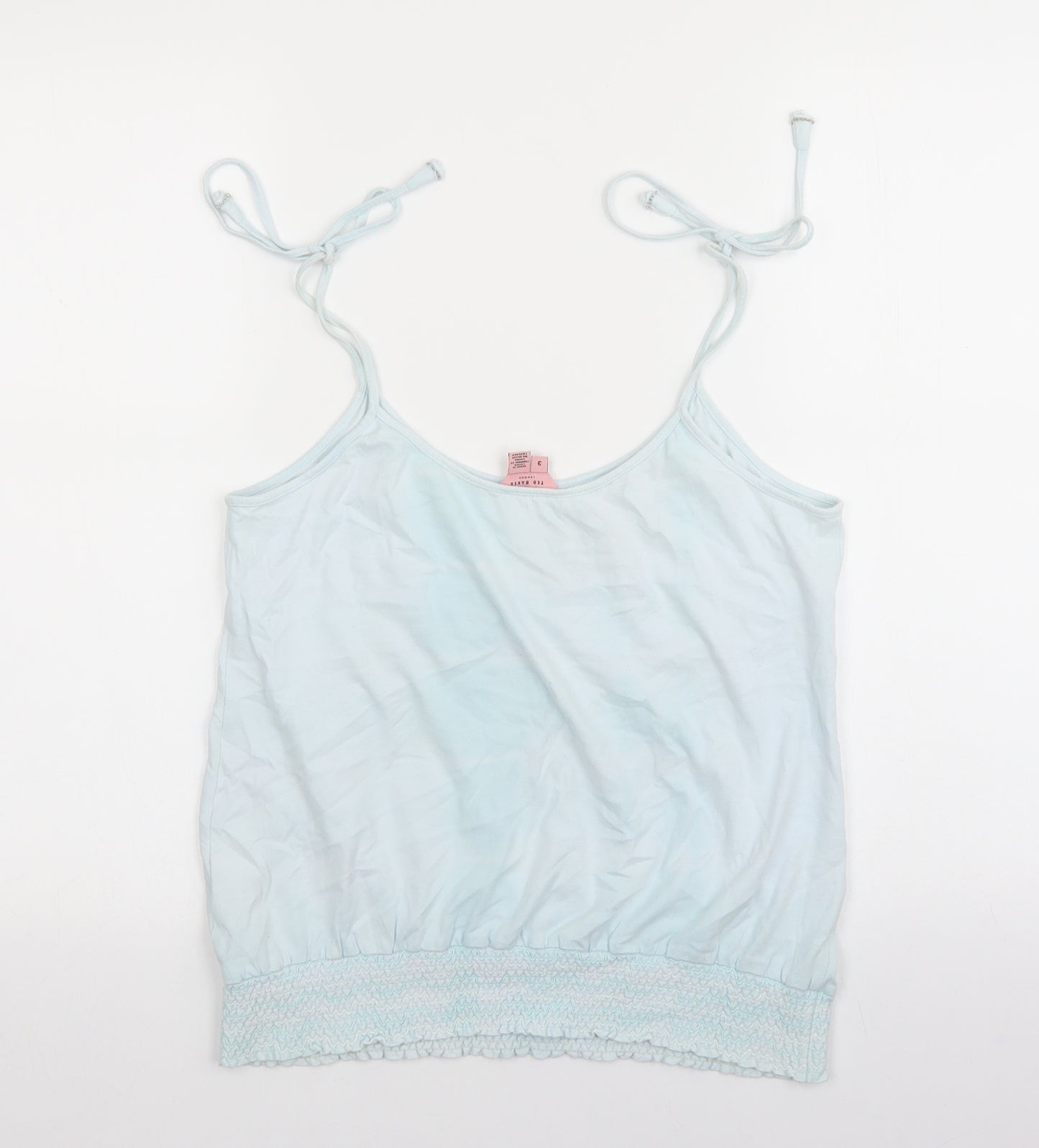 Ted Baker Womens Blue 100% Cotton Camisole Tank Size M Scoop Neck