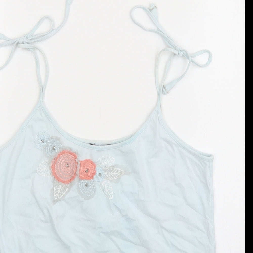 Ted Baker Womens Blue 100% Cotton Camisole Tank Size M Scoop Neck