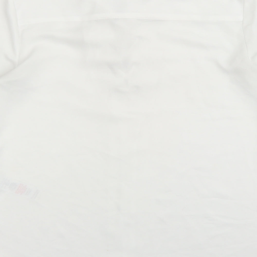 Miss Selfridge Womens White Polyester Basic Blouse Size 6 Collared