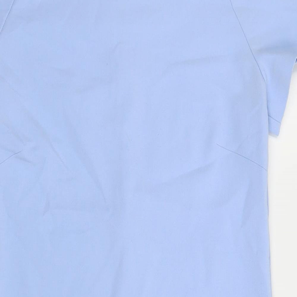 Dorothy Perkins Womens Blue Polyester Shift Size 10 Boat Neck Zip