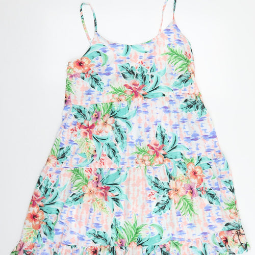 Primark Womens Multicoloured Floral Polyester Mermaid Size 10 Round Neck Pullover