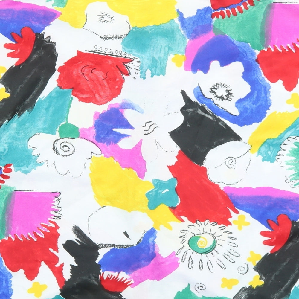 Mark Anthony Womens Multicoloured Geometric Polyester Basic Blouse Size 44 Boat Neck