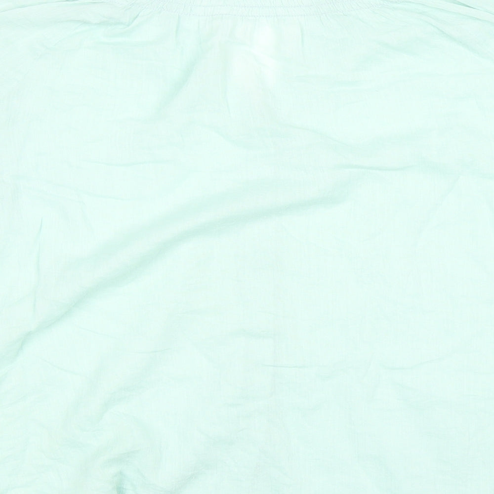 s.Oliver Womens Green Cotton Basic Button-Up Size 14 V-Neck