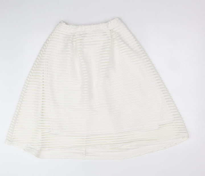 Edge Womens White Polyester Skater Skirt Size 8
