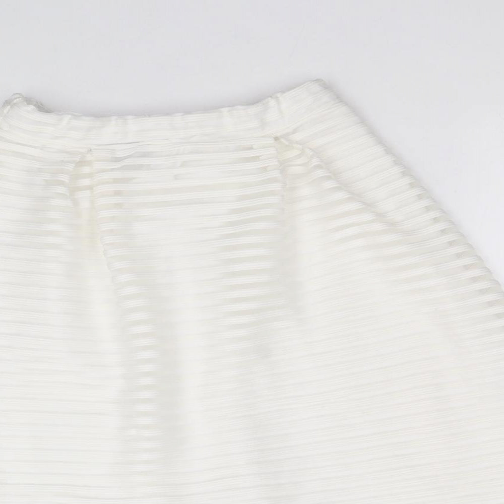 Edge Womens White Polyester Skater Skirt Size 8