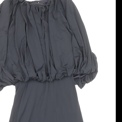 Zara Womens Blue Polyamide Mini Size S Boat Neck Zip