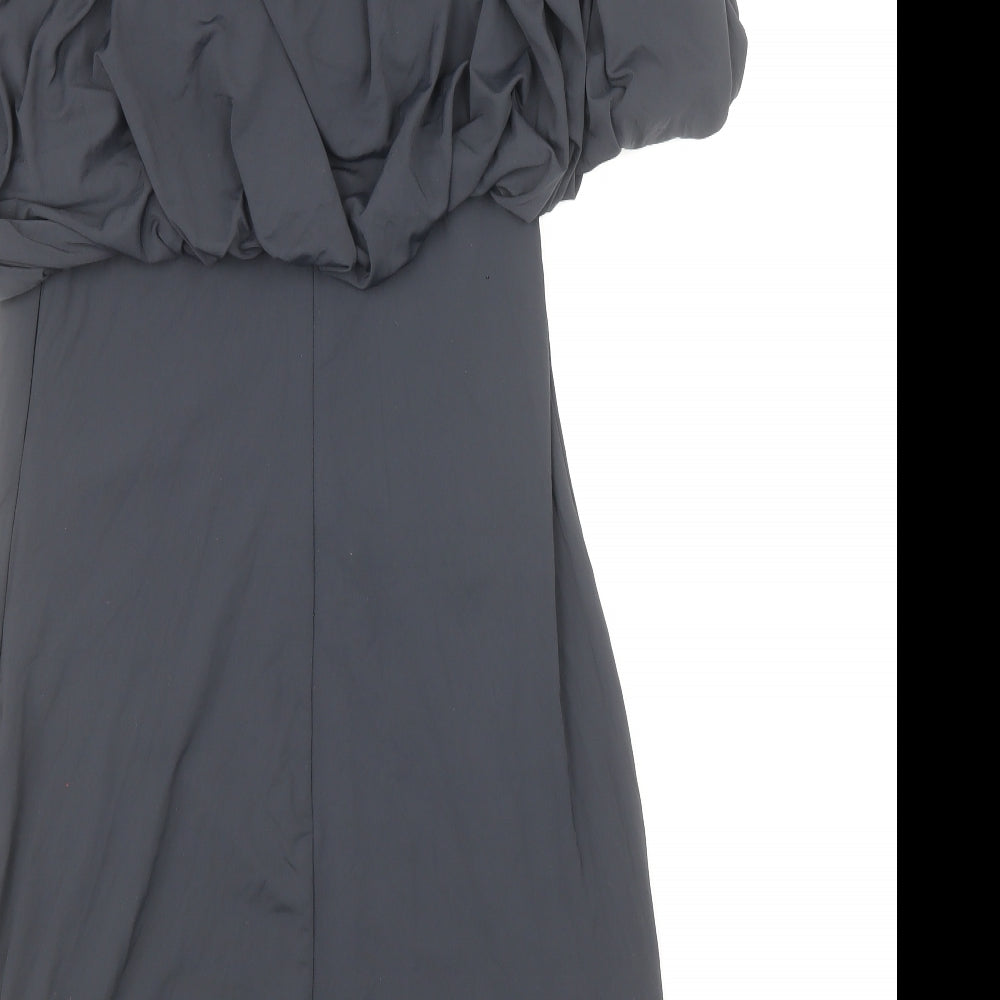 Zara Womens Blue Polyamide Mini Size S Boat Neck Zip