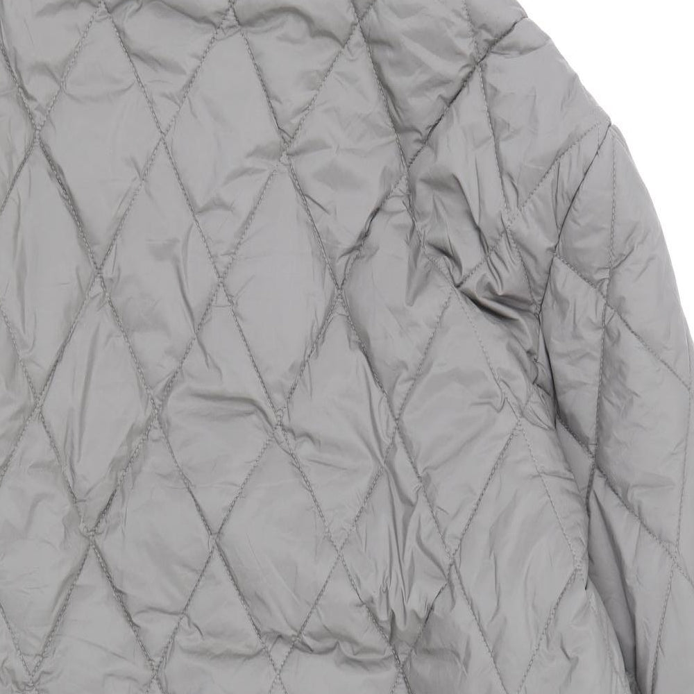 Zara Womens Green Quilted Coat Size XL Zip