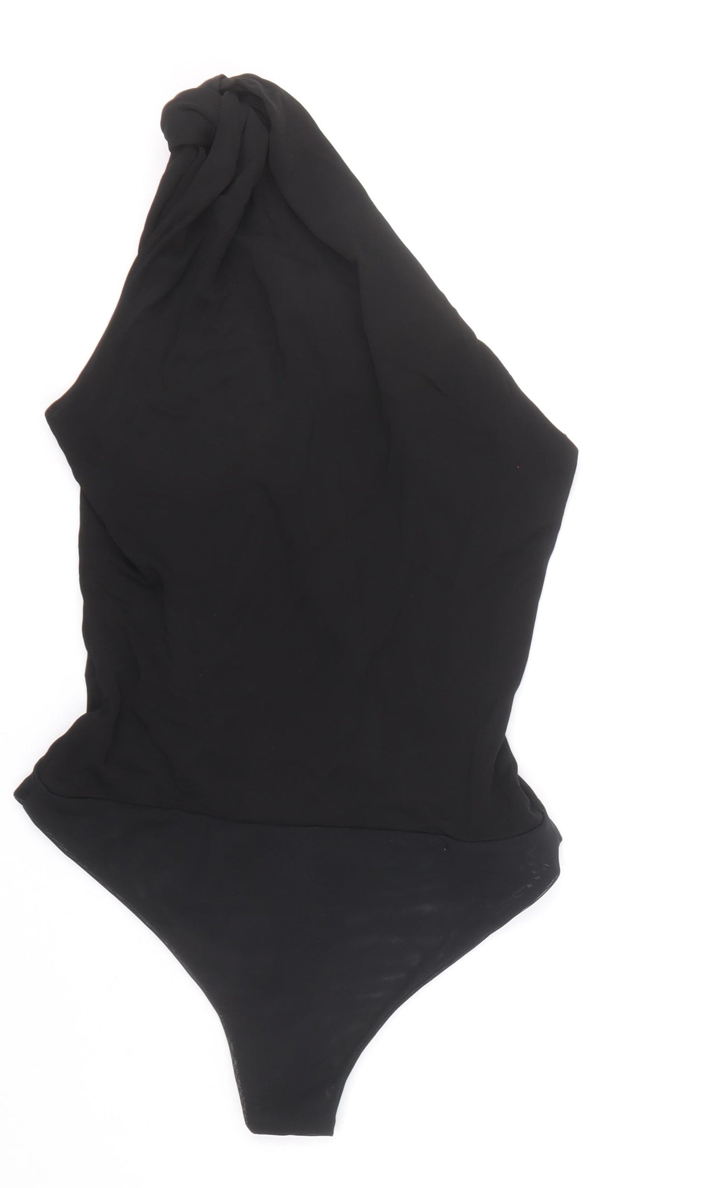 Zara Womens Black Polyamide Bodysuit One-Piece Size S Snap