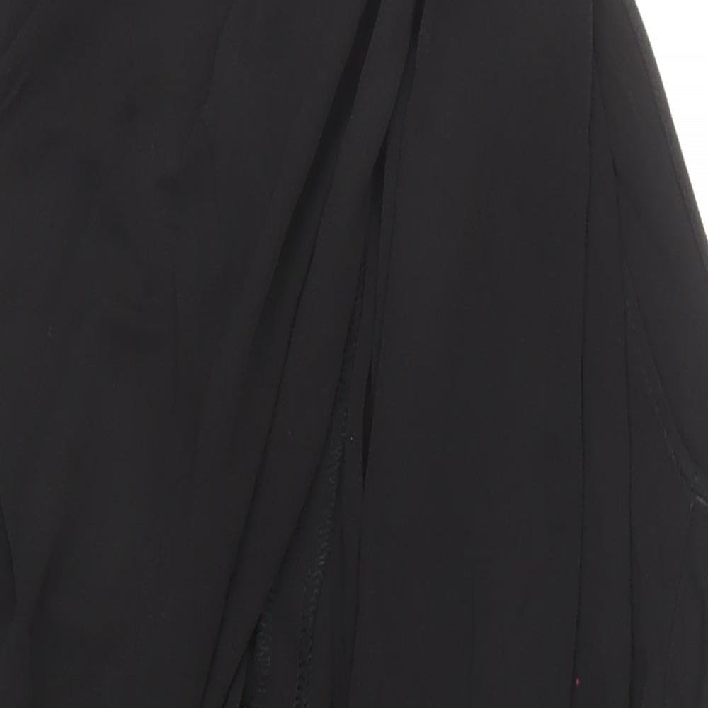 Zara Womens Black Polyamide Bodysuit One-Piece Size S Snap
