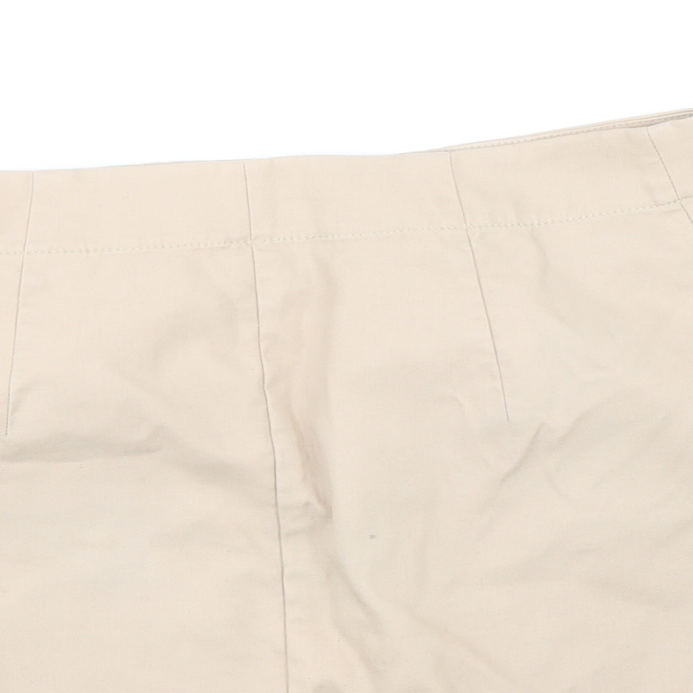 COS Womens Beige Cotton A-Line Skirt Size 8 Zip