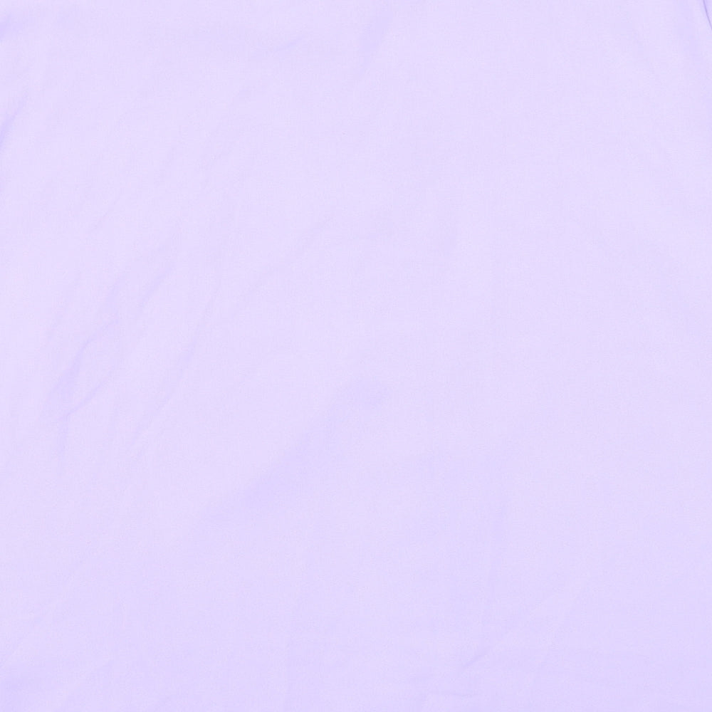Marks and Spencer Womens Purple Polyester Basic Button-Up Size 16 Round Neck