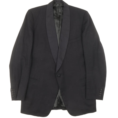 Preworn Mens Blue Polyester Jacket Suit Jacket Size 36