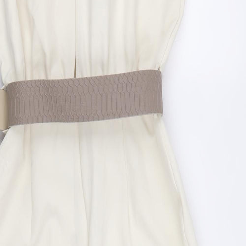 Zara Womens Ivory Viscose Jumpsuit One-Piece Size M Zip