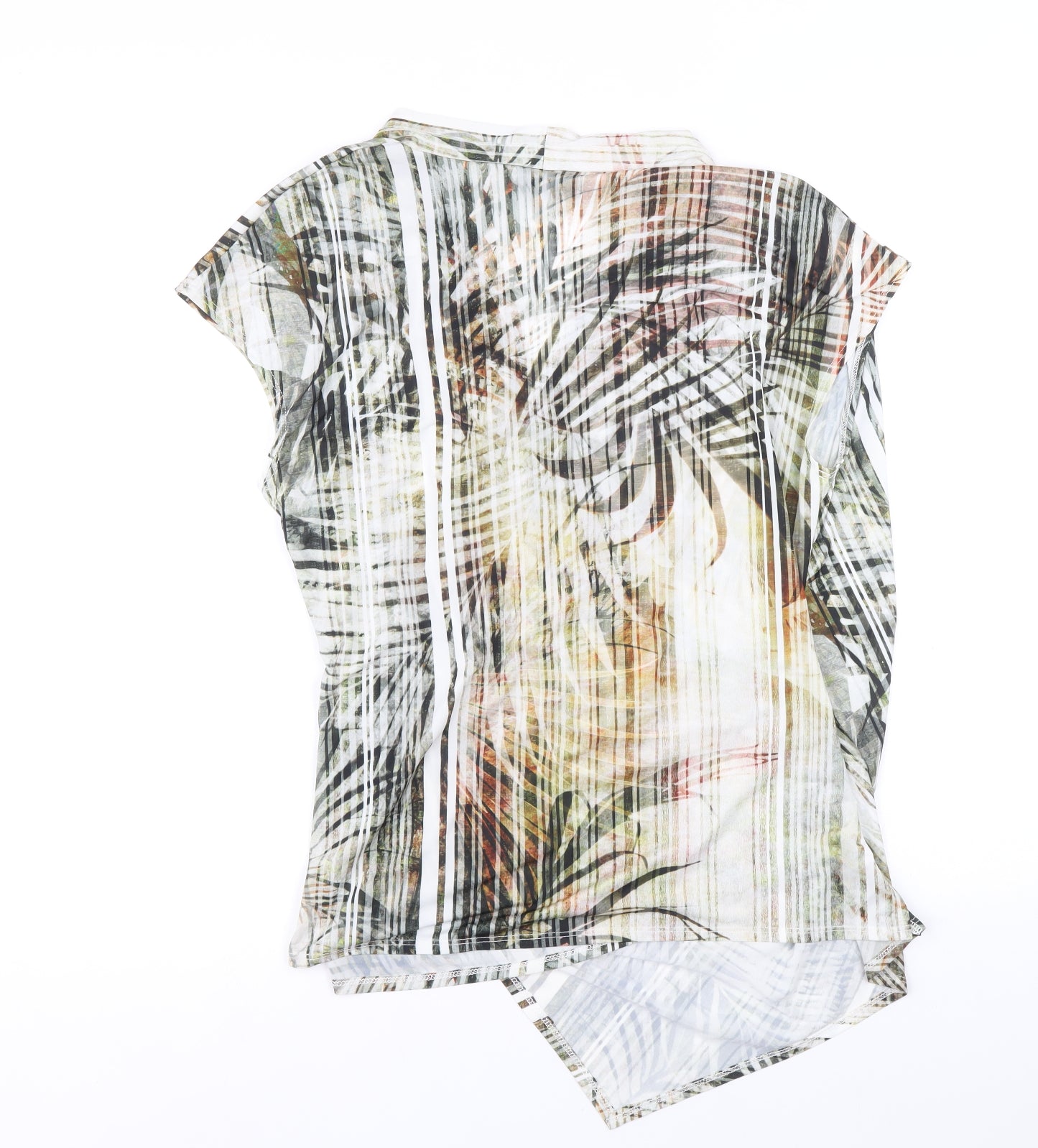 Wallis Womens Multicoloured Geometric Polyester Basic Blouse Size 16 V-Neck - Asymmetric