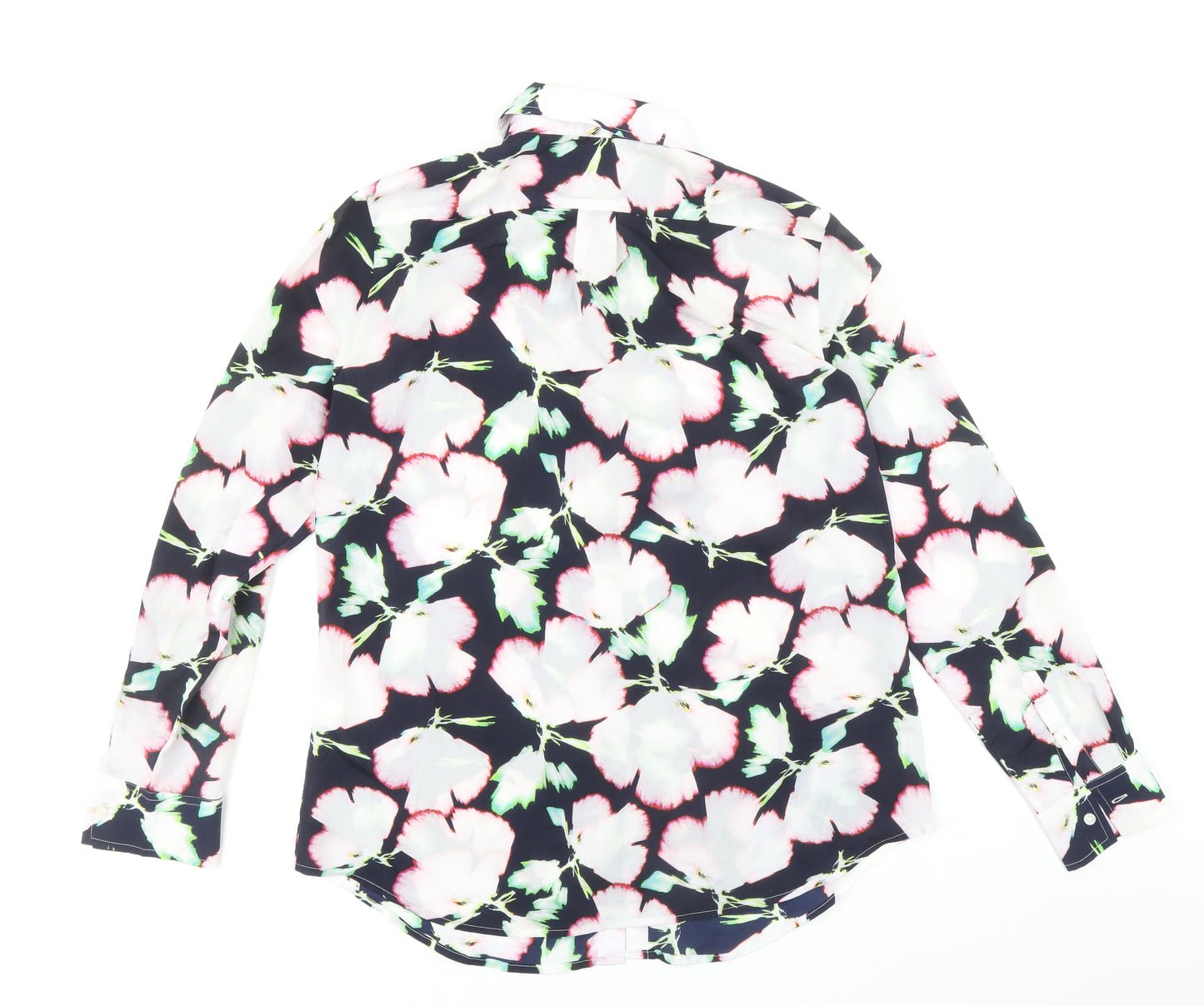 Banana Republic Womens Multicoloured Floral Polyester Basic Button-Up Size M Collared