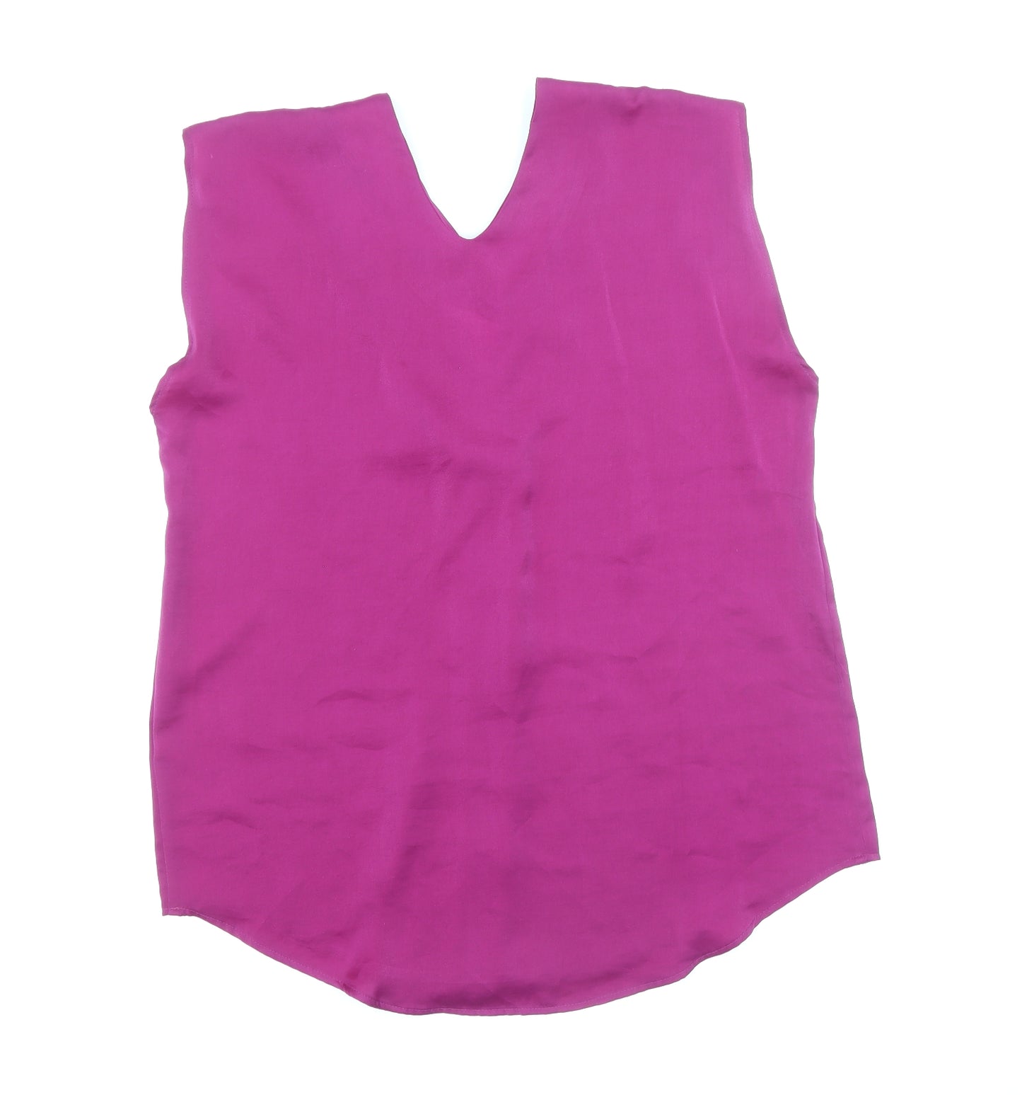 Marks and Spencer Womens Purple Polyester Basic Blouse Size 8 V-Neck