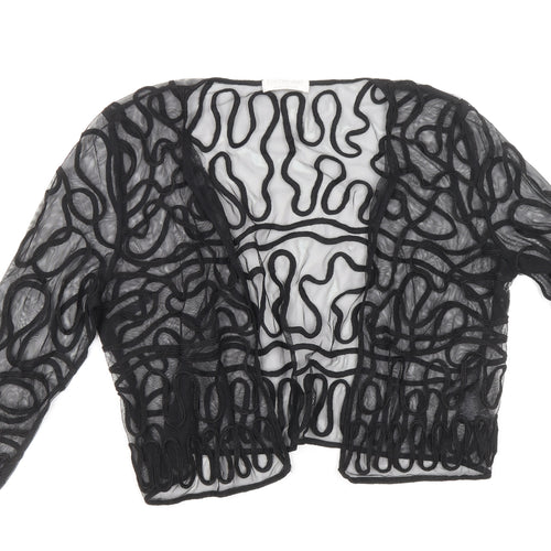 Colebrook Womens Black V-Neck Polyester Cardigan Jumper Size 14 - Tule